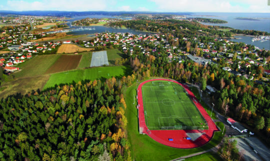 Dronebilde av Nesskogen